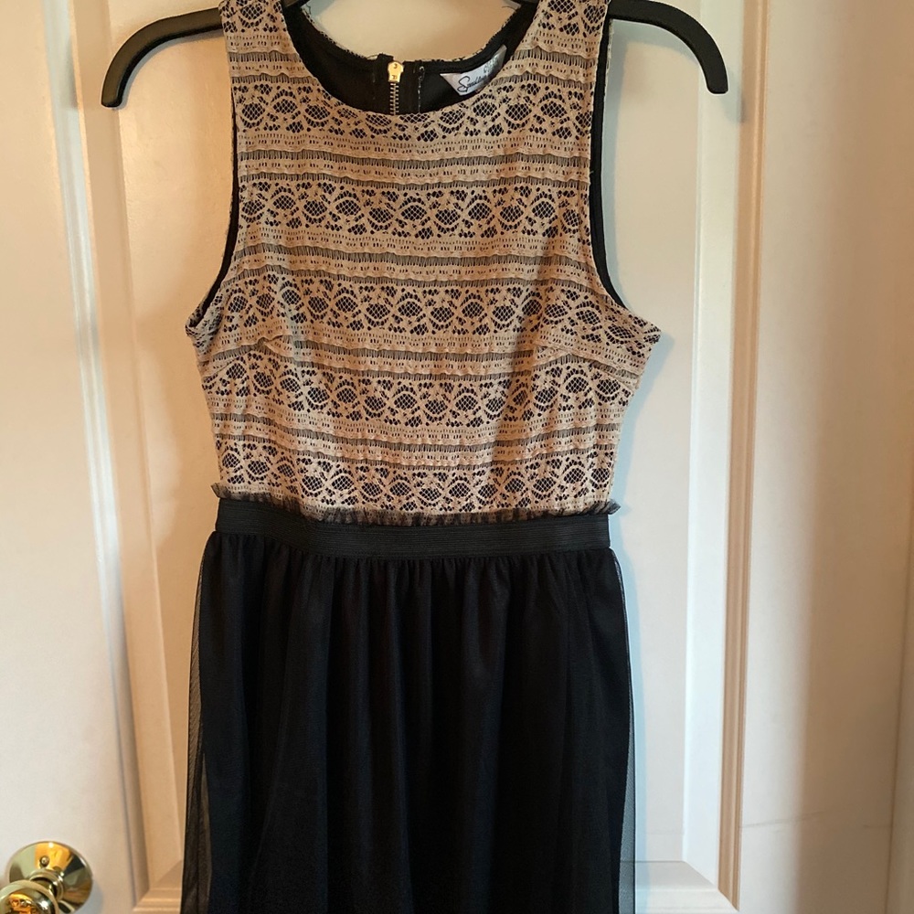 Speeckless Lace Zipper up Sleeveless Dress